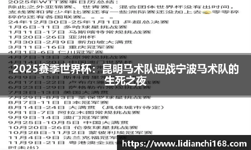 2025赛季世界杯：昆明马术队迎战宁波马术队的生死之夜